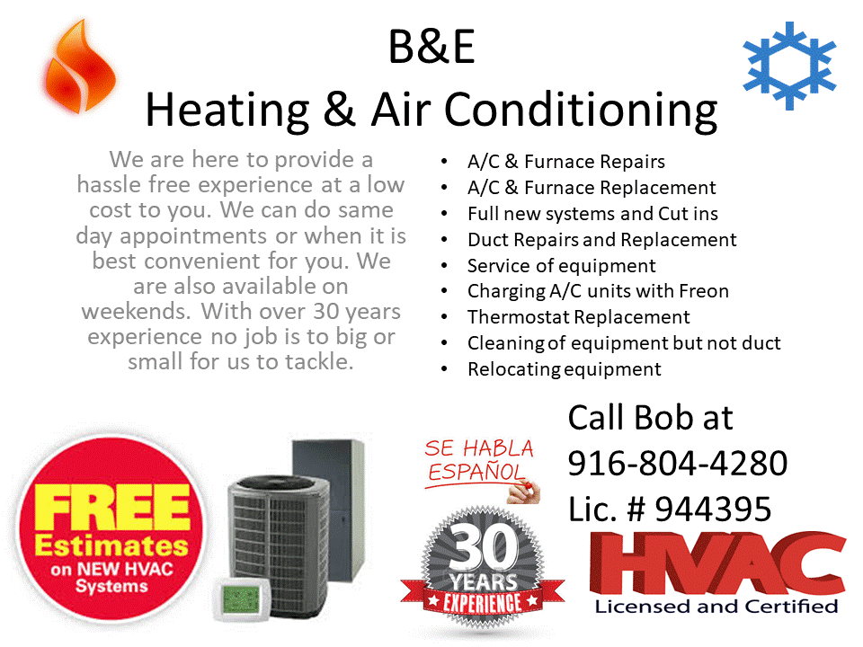 B&E Heating and Air Reviews Elk Grove, CA Angie's List